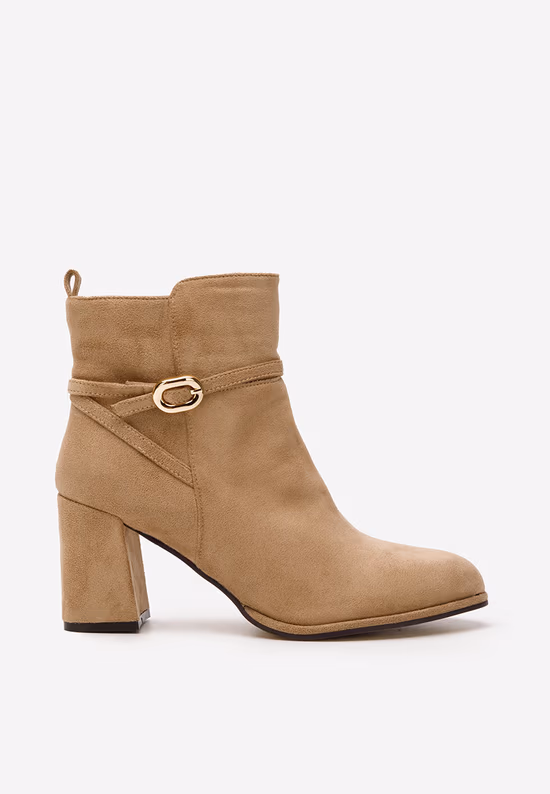 Botine cu toc gros Cherri kaki