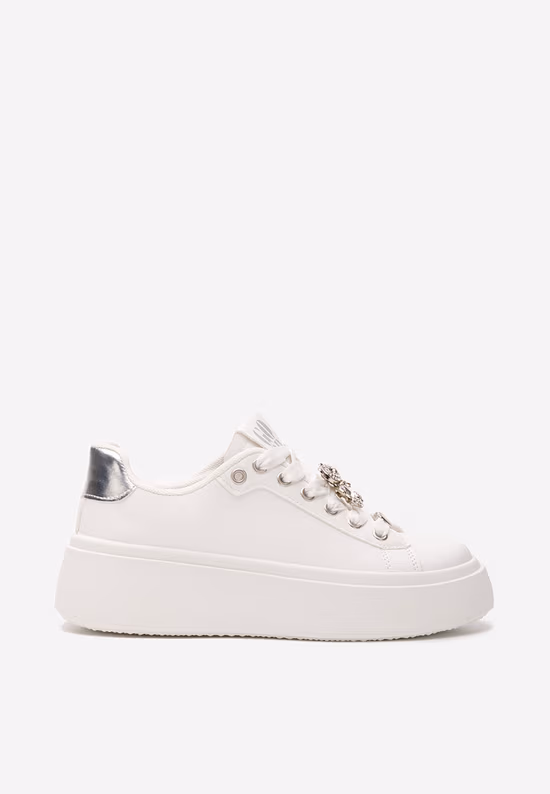 Λευκά sneakers με πλατφόρμα Amale