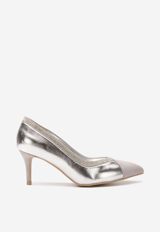 Pantofi stiletto Hassie argintii