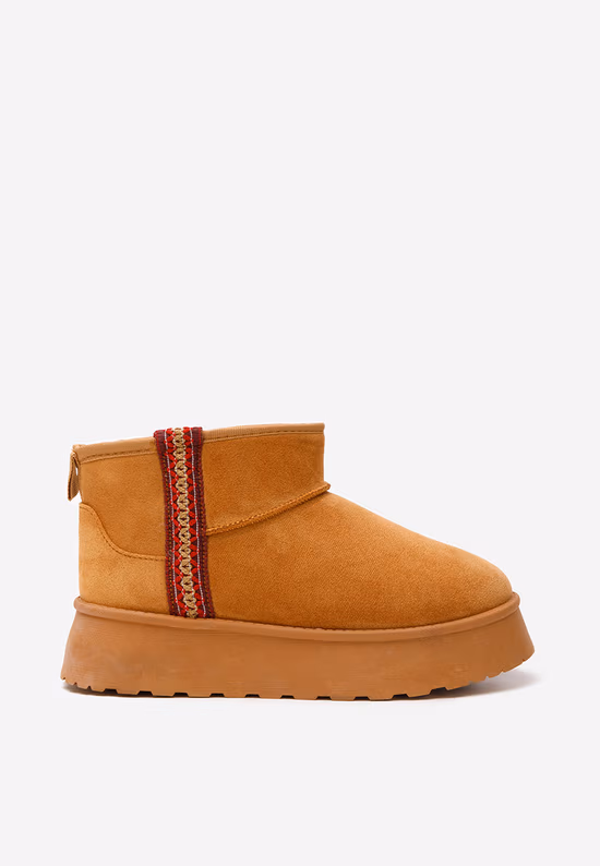 Ghete cu platformă Kristin camel