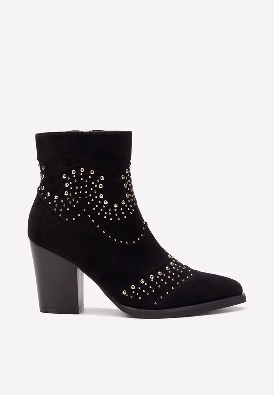 Botine cu toc gros Aladra negre