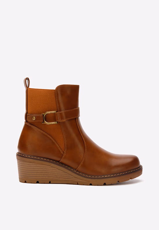 Bottines compensées camel Adala
