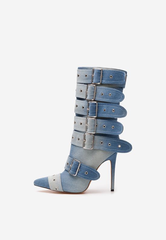 Denim škornji s tanko peto Donetta V2