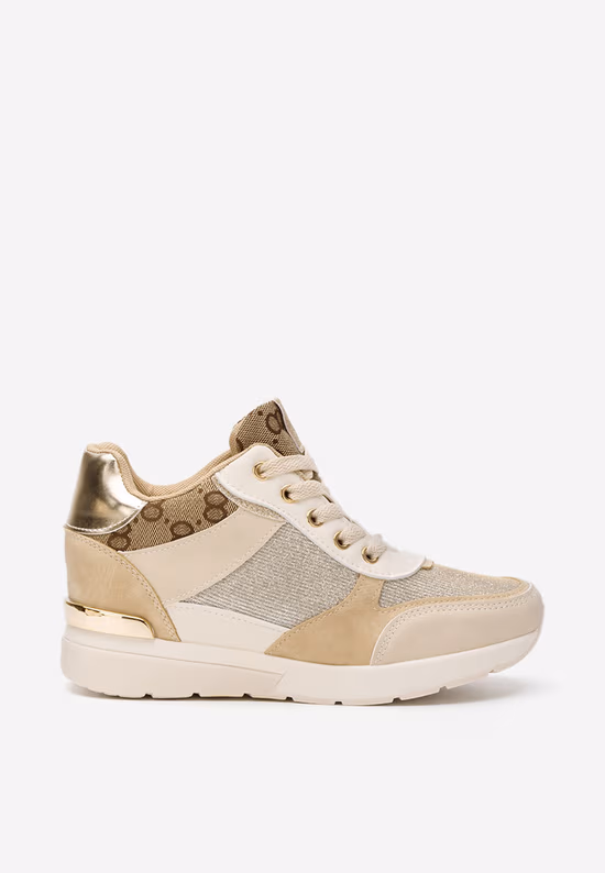 Sneakers dama cu platforma ascunsa Kali bej