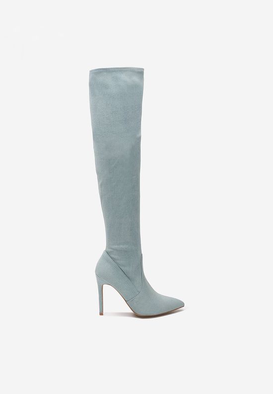 Stivali alti con tacco a spillo denim Omaria