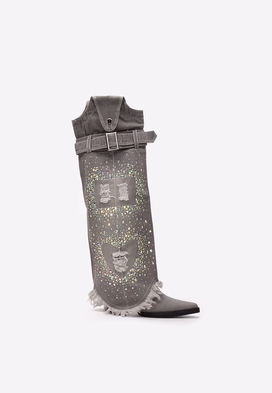 Stivaletti texani donna grigi Elvina