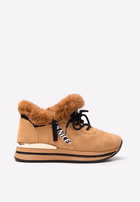 Sneakers dama imblaniti Hermina camel