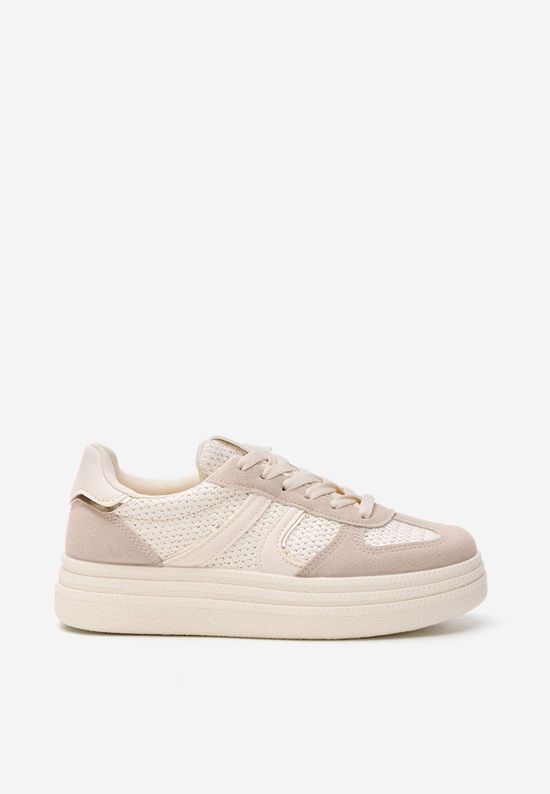 Beżowe sneakersy na platformie Dyvina