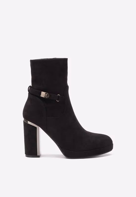 Botine cu toc gros Chester negre