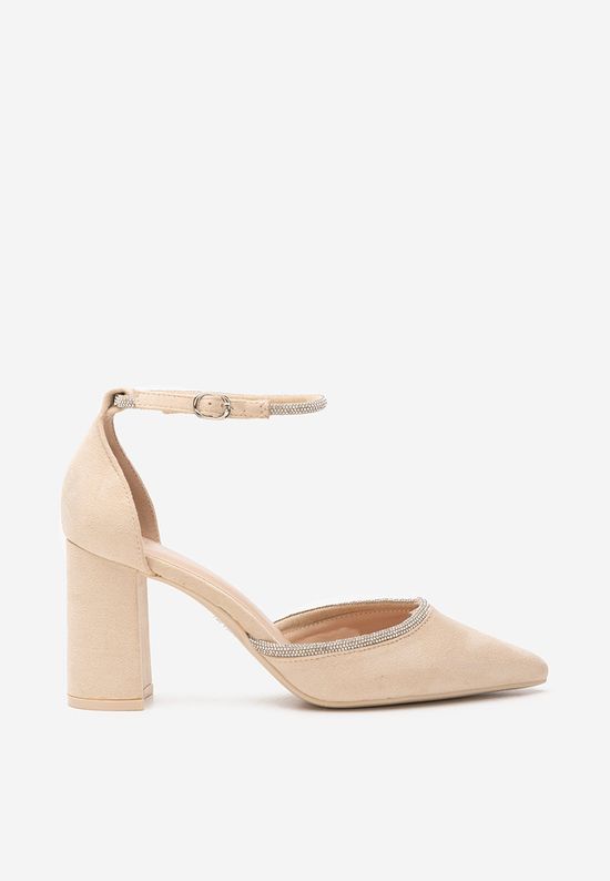 Pantofi cu toc gros Lonnie bej