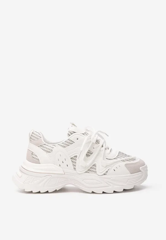 Sneakers cu platformă Chantell albi