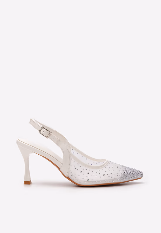Pantofi stiletto Valorise albi