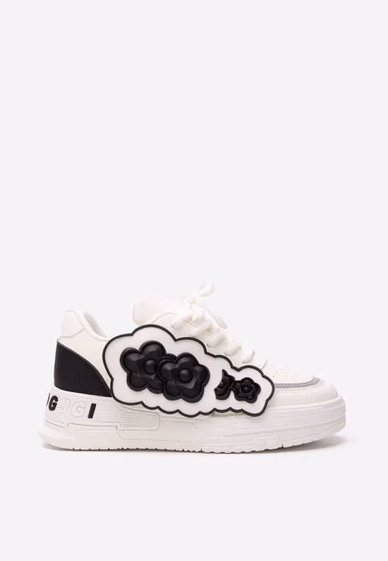 Λευκά sneakers με πλατφόρμα Sindy