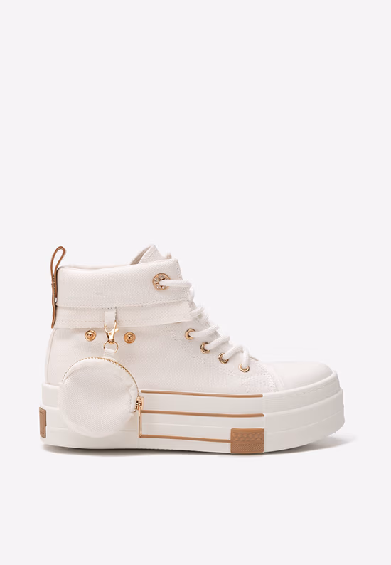 Scarpe alte in tela donna bianche Sharita
