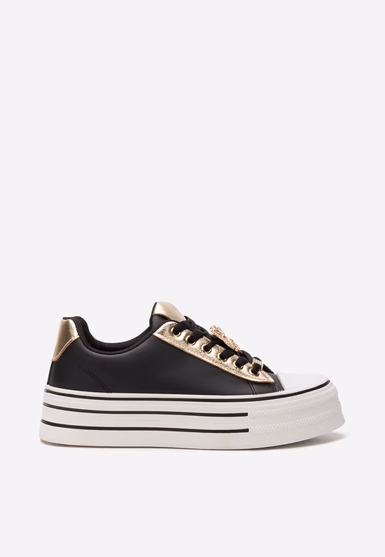 Čierne dámske plátené tenisky Pamelia
