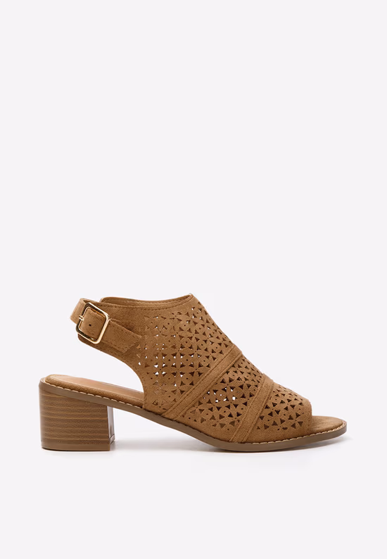 Khaki sandali z nizko peto Skarlet