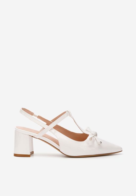 Pantofi slingback Margit albi