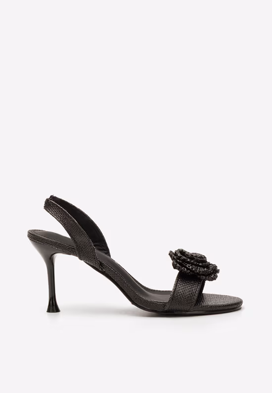 Sandale cu toc subtire Beatris negre