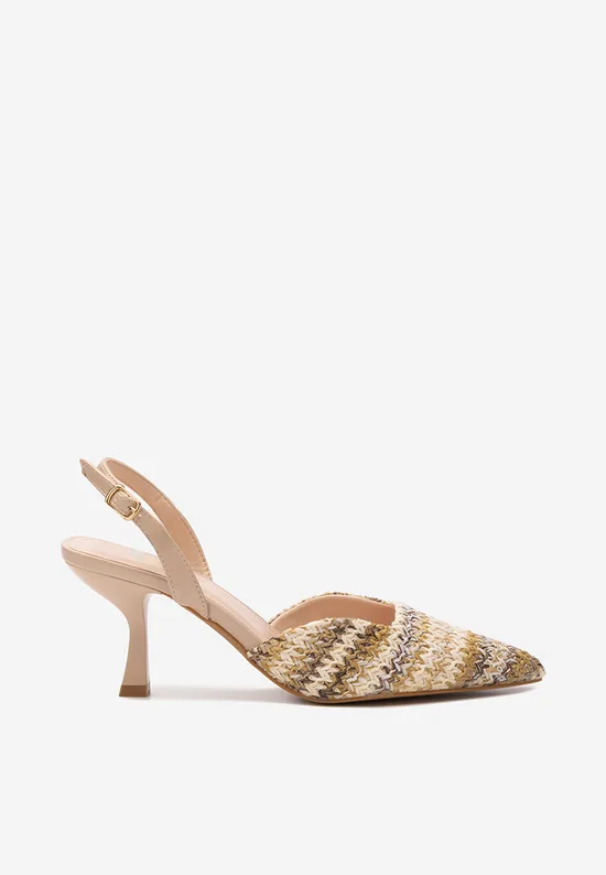 Pantofi stiletto Shemika kaki