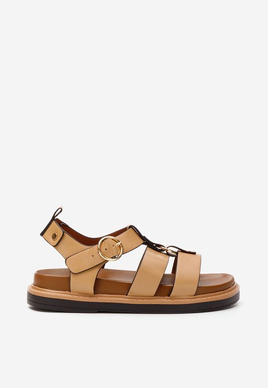 Khaki dámske nízke sandále Lindsaya