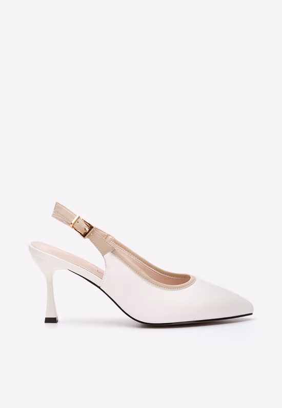 Escarpins slingback blancs Lessy