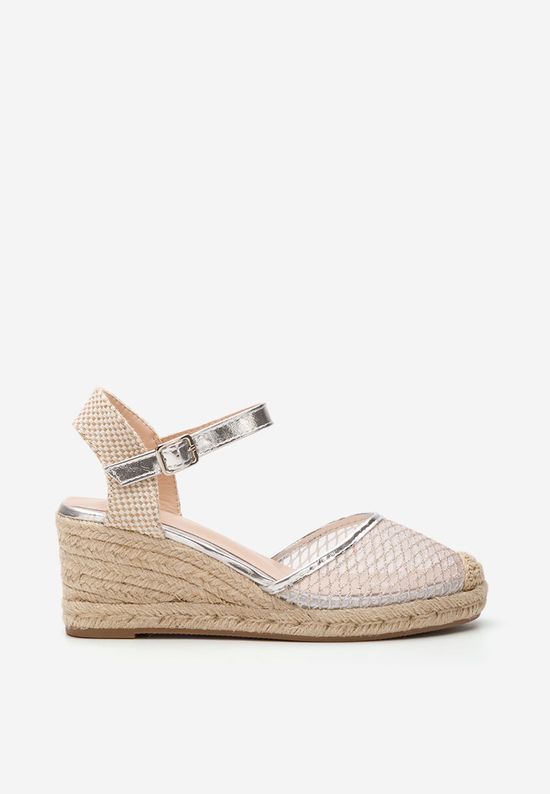 Srebrni sandali espadrile Shellyana