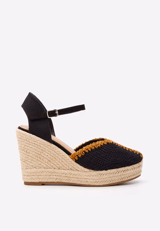 Črne espadrile s platformo Marrilu
