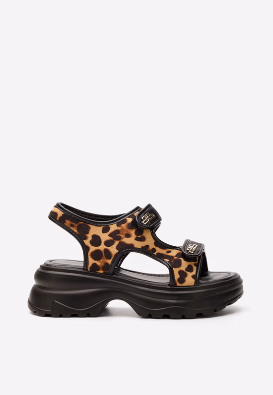 Sandale cu platformă Karolyna leopard