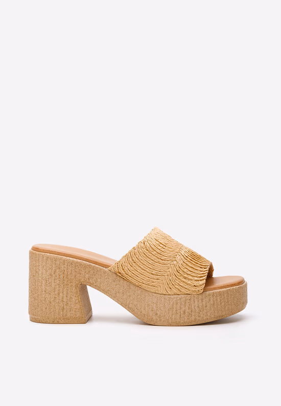 Nude mules με χοντρό τακούνι Katharyn