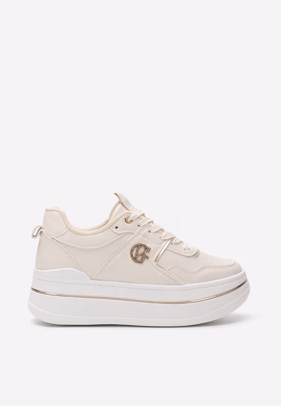 Μπεζ sneakers με πλατφόρμα Kitty