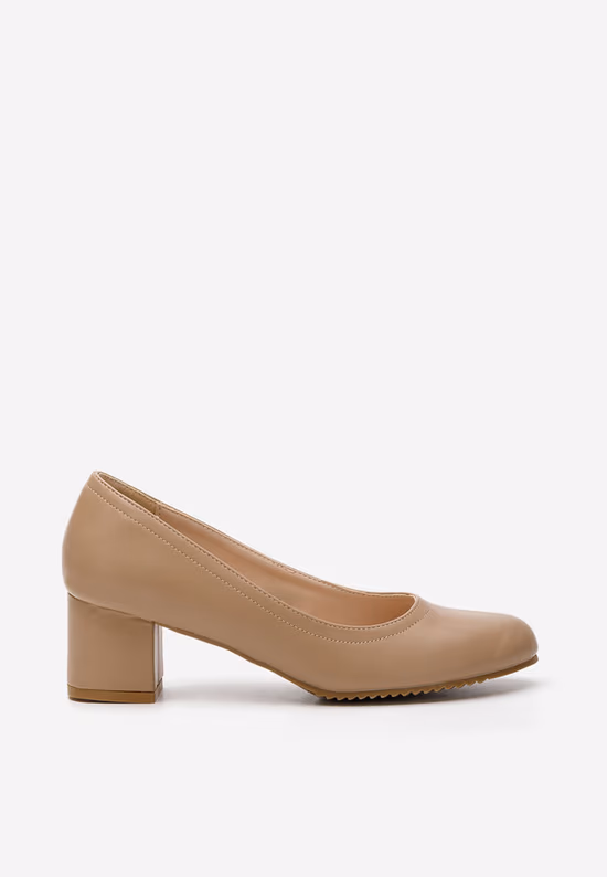 Pantofi cu toc mediu Zinia kaki