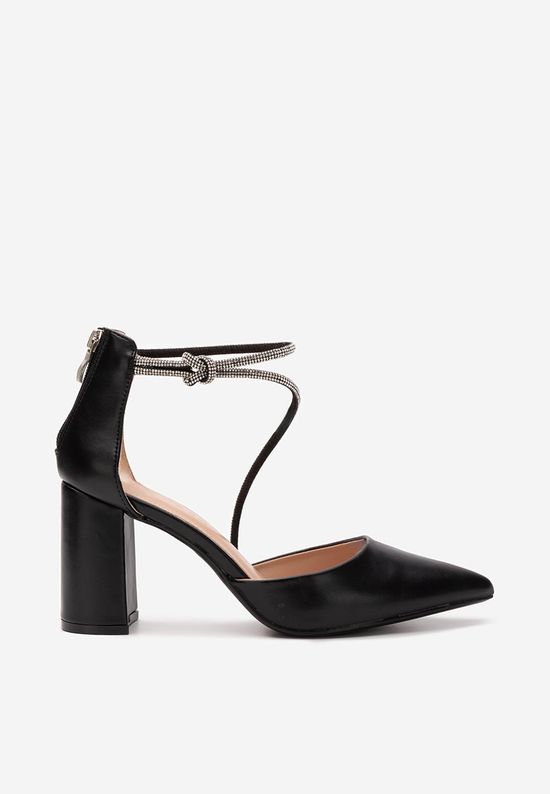Pantofi cu toc gros eleganti Anlya negri