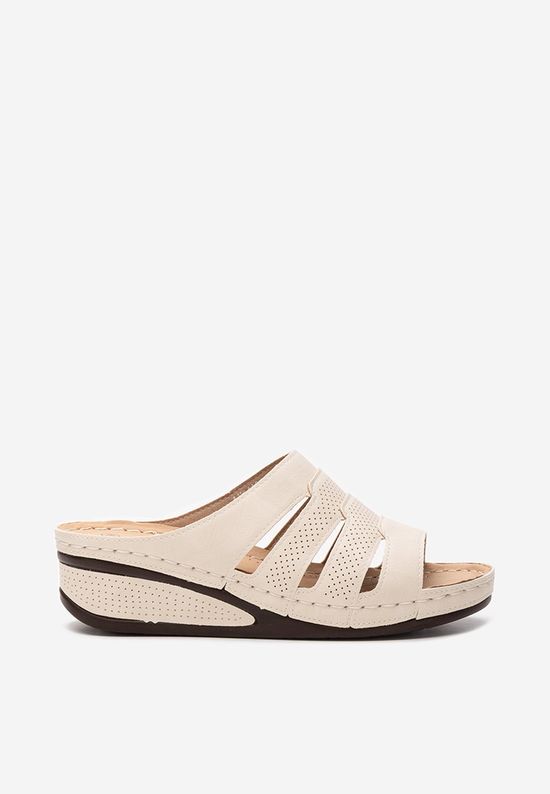 Ciabatte con zeppa beige Deneen