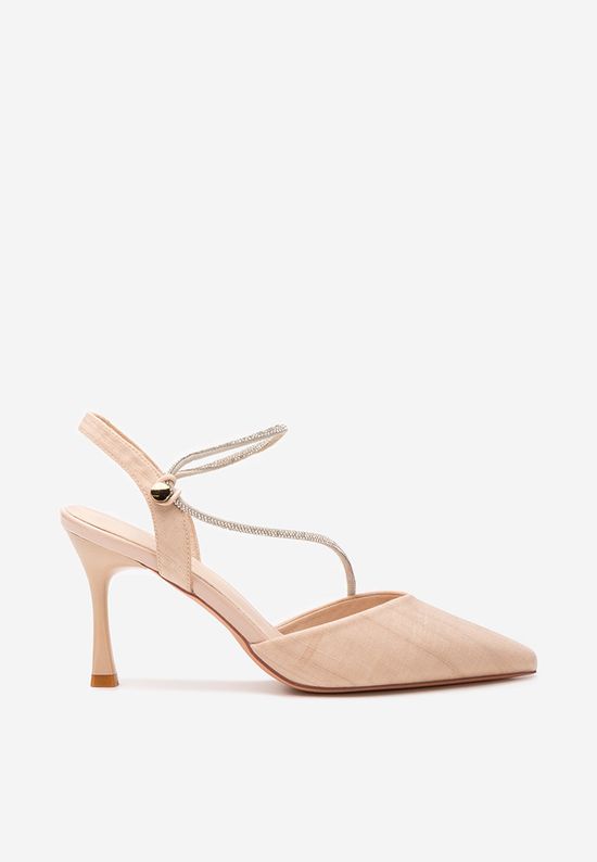 Pantofi stiletto slingback Naomie champagne