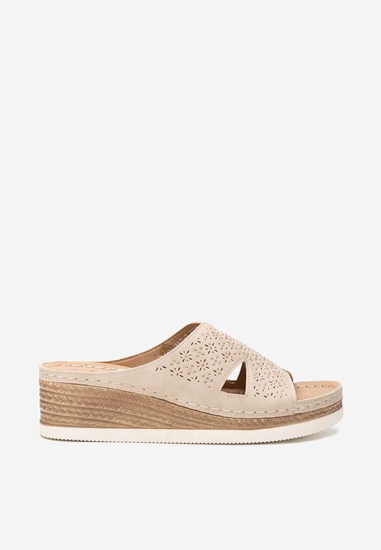 Μπεζ mules με πλατφόρμα Larue