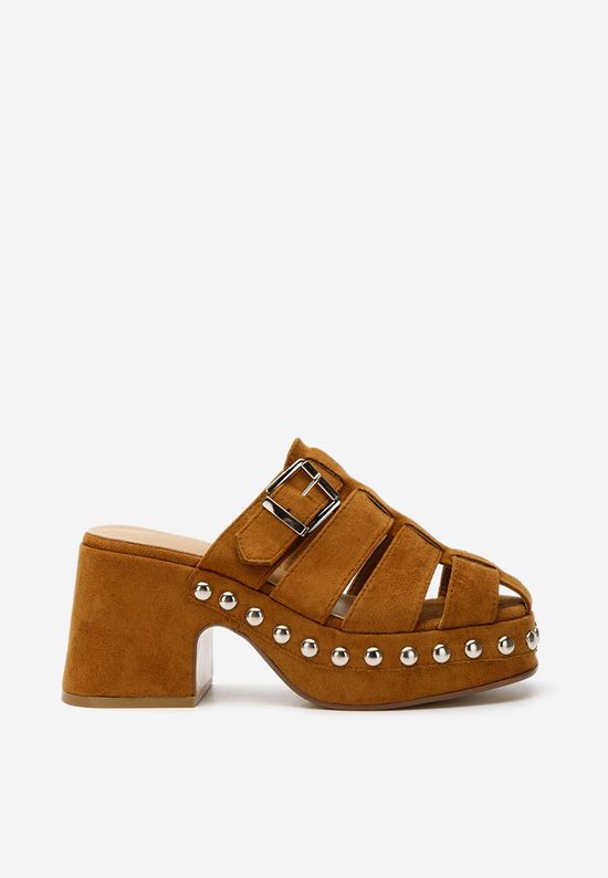 Papuci cu toc Rosamaria camel