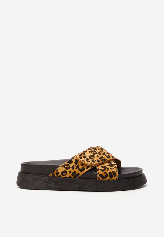Papuci fara toc Cristela leopard