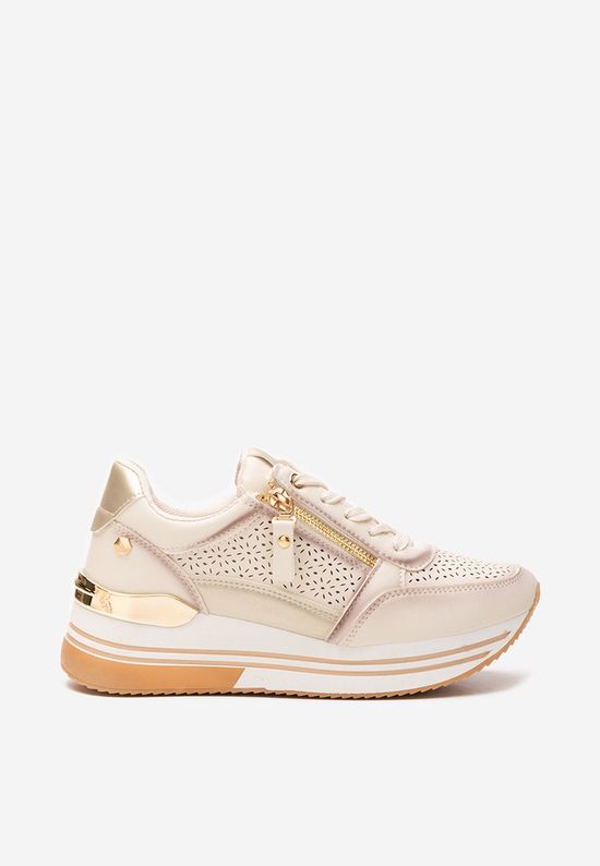 Beżowe sneakersy na platformie Reita