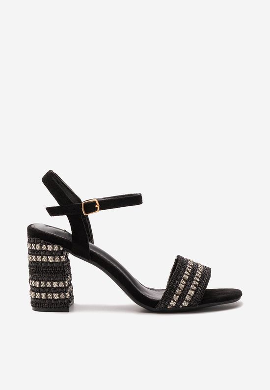 Sandale cu toc gros Marsela negre