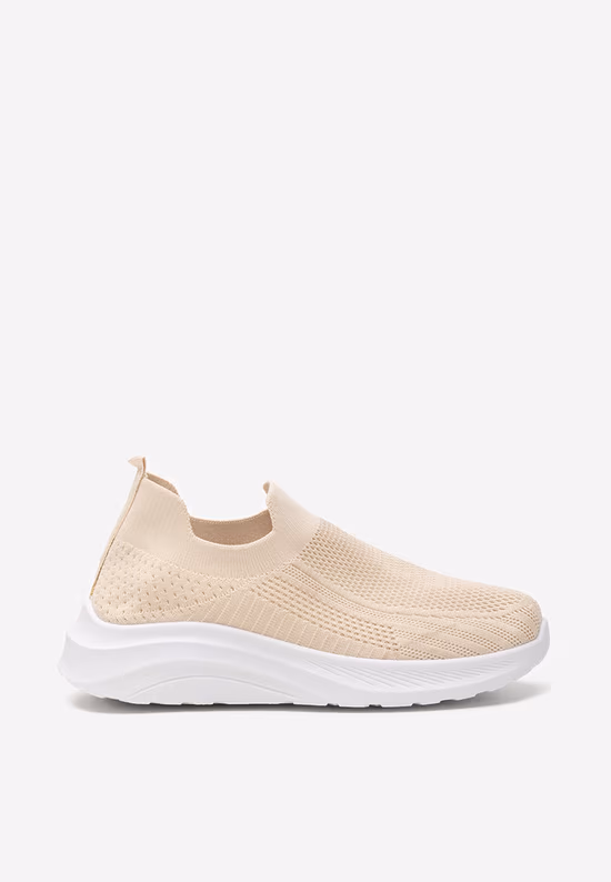 Béžové plátené slip-on tenisky Hulda