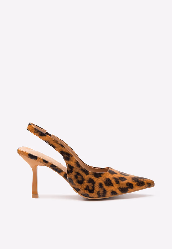 Λεοπάρ γόβες slingback Nomalisa