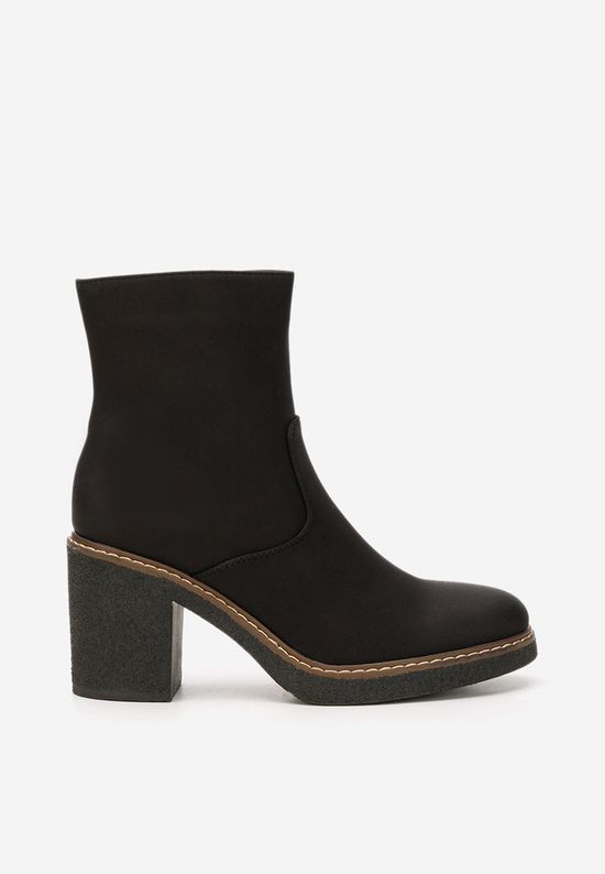 Botine cu toc gros Cyndi negre