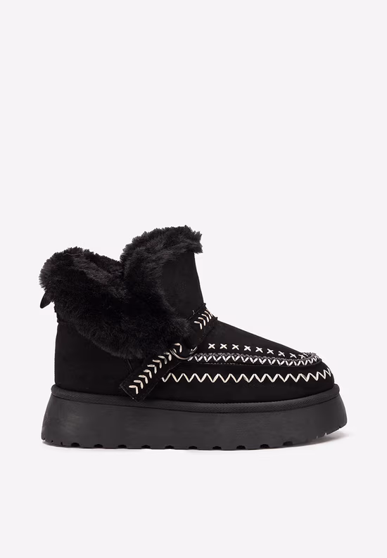 Bottines à plateforme noires Tavoria