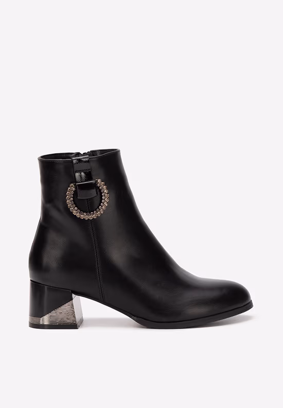 Botine cu toc gros Lorivara negre