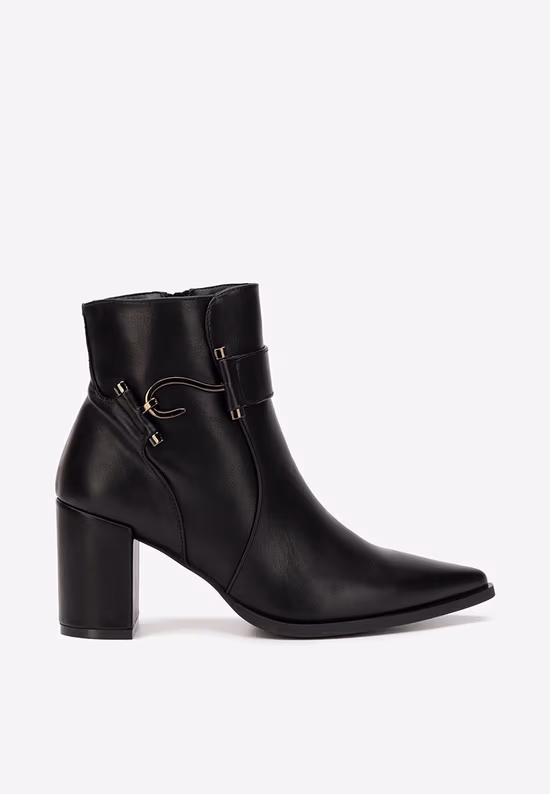 Botine cu toc gros Savira negre