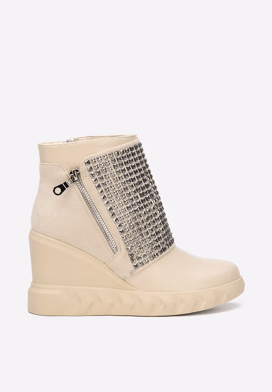Bottines compensées beiges Ismelora