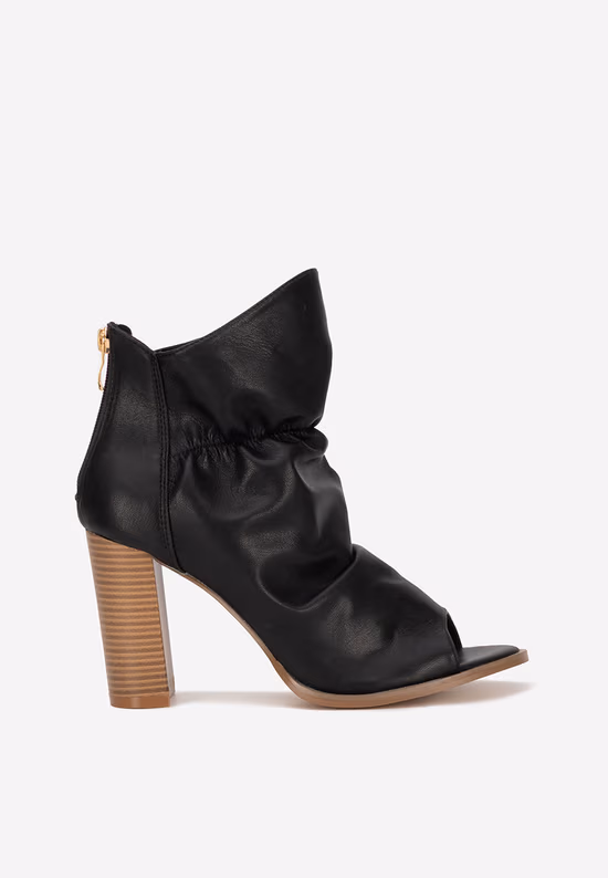 Botine cu toc gros Jeanelle negre