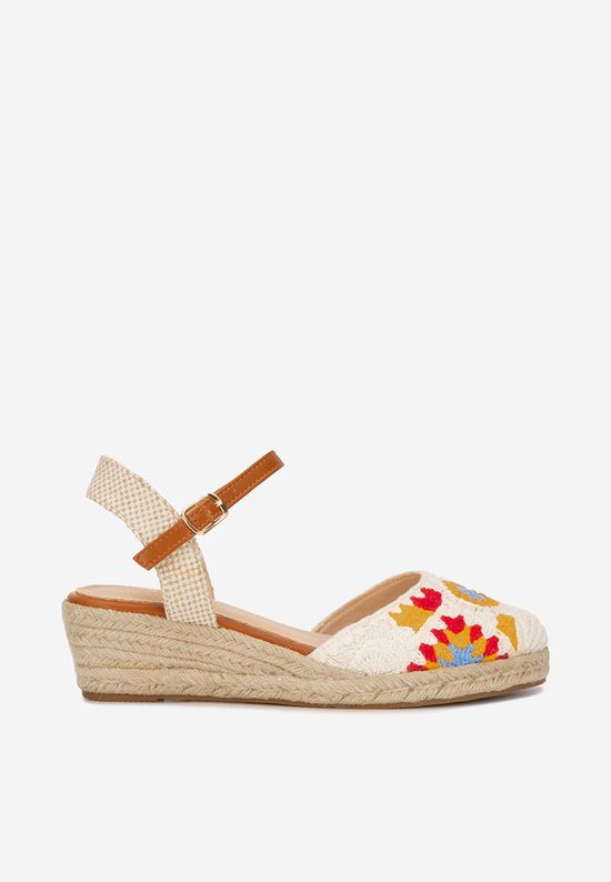 Sandale tip espadrile Elioth albe