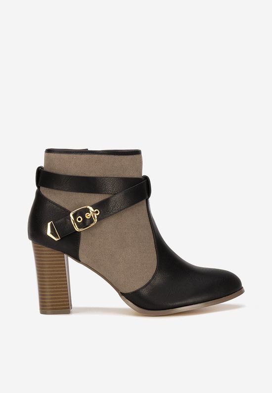 Botine cu toc gros Elbada negre