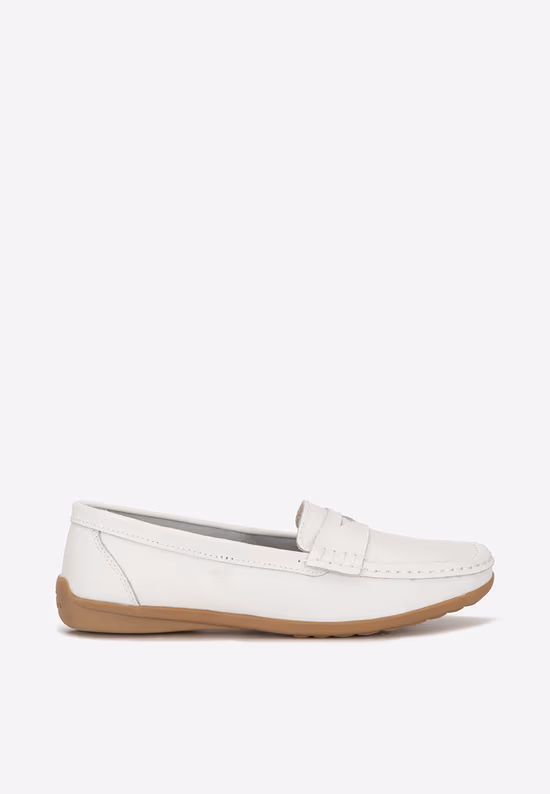 Mocasini dama piele Cheria albi